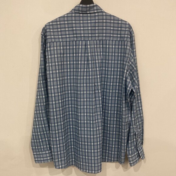 Men's Large Wrangler Outdoor/Hiking Shirt - Blue and White Plaid - Picture 3 of 4